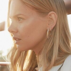 SOLD Kendra Scott Maggie Small Hoop Earrings in Gold Filigree